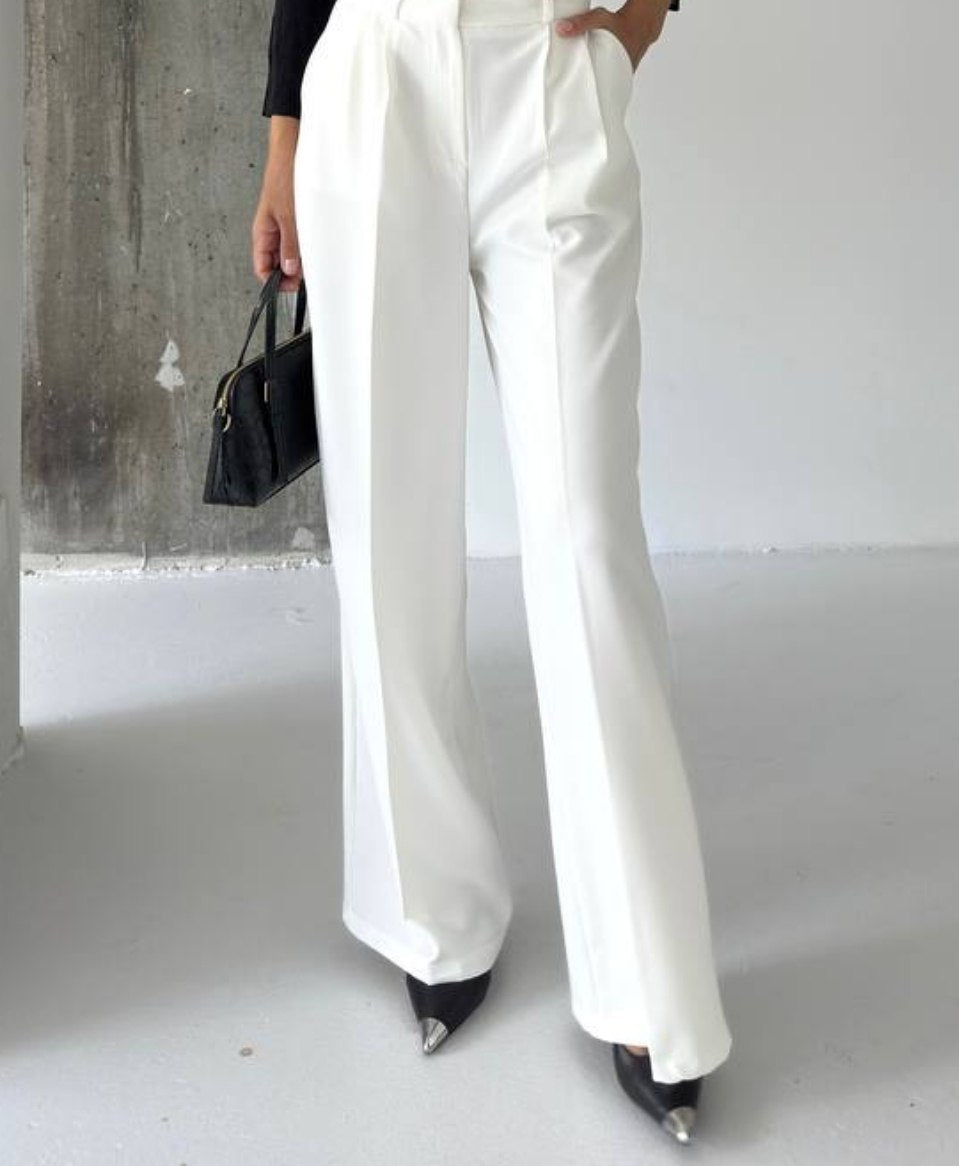 Pantalon Palazzo Taille Haute élégant