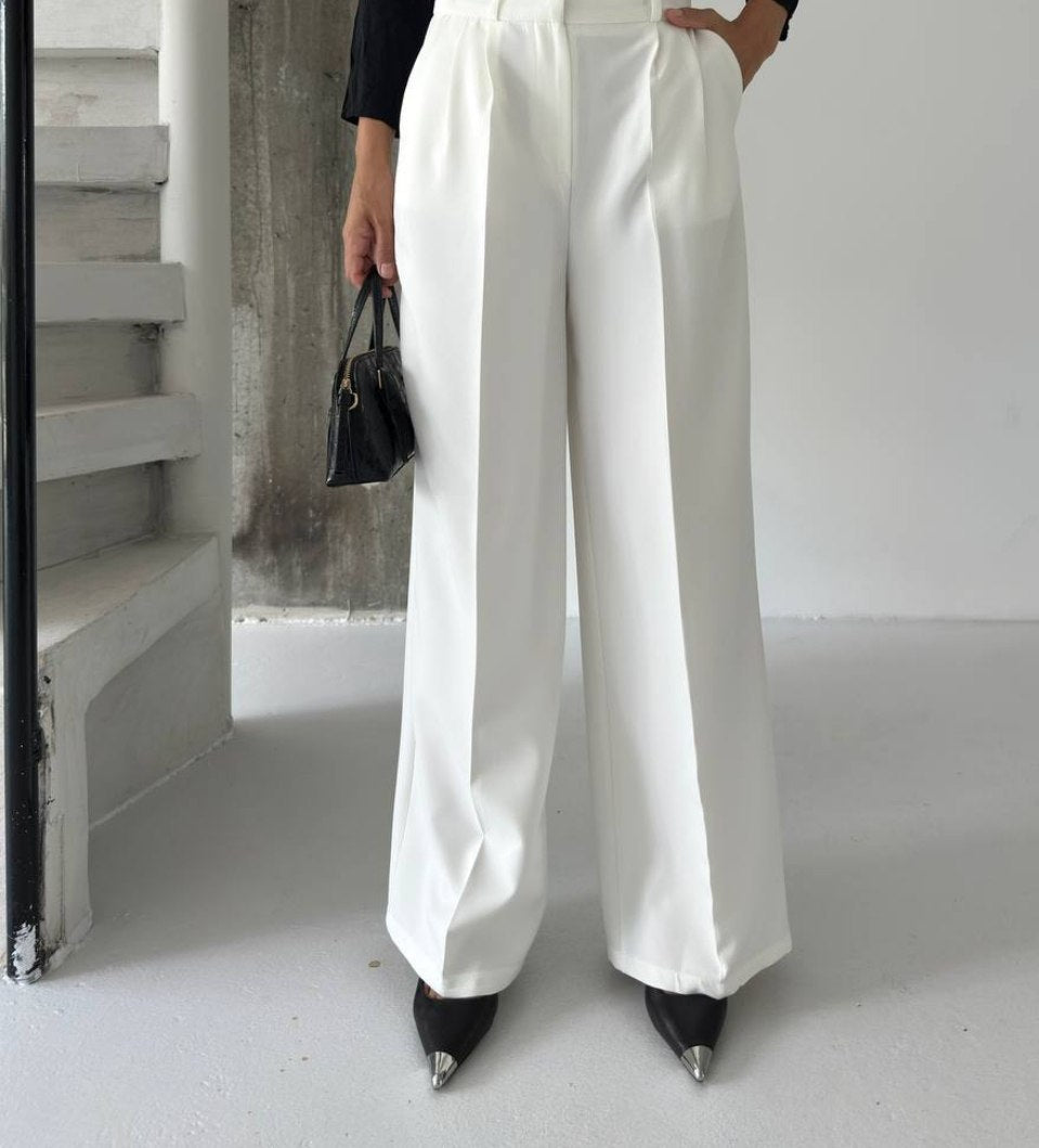 Pantalon Palazzo Taille Haute élégant