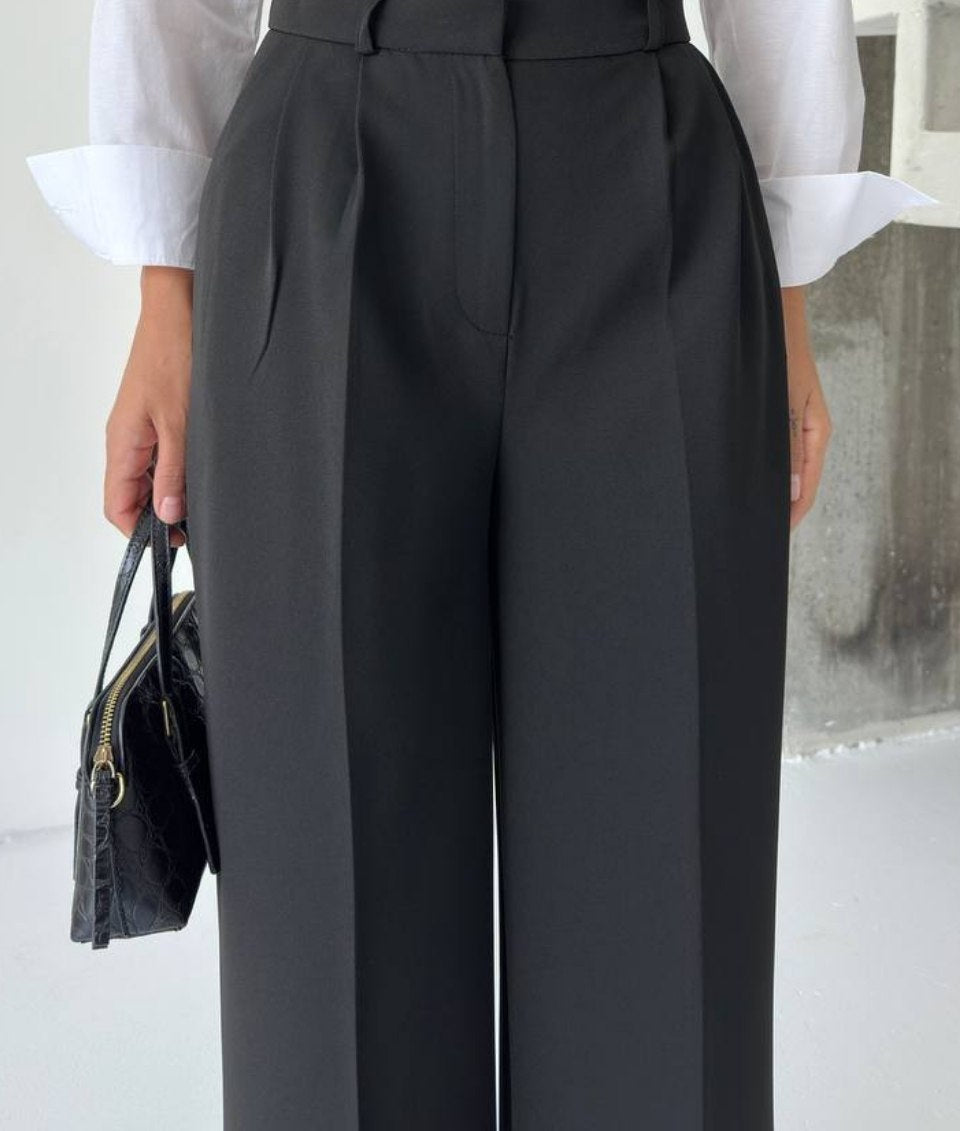 Pantalon Palazzo Taille Haute élégant